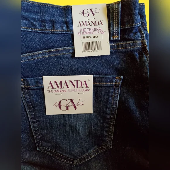 Gloria Vanderbilt SLIMMING Navy Washed-Denim [NWT]] - Picture 3 of 3